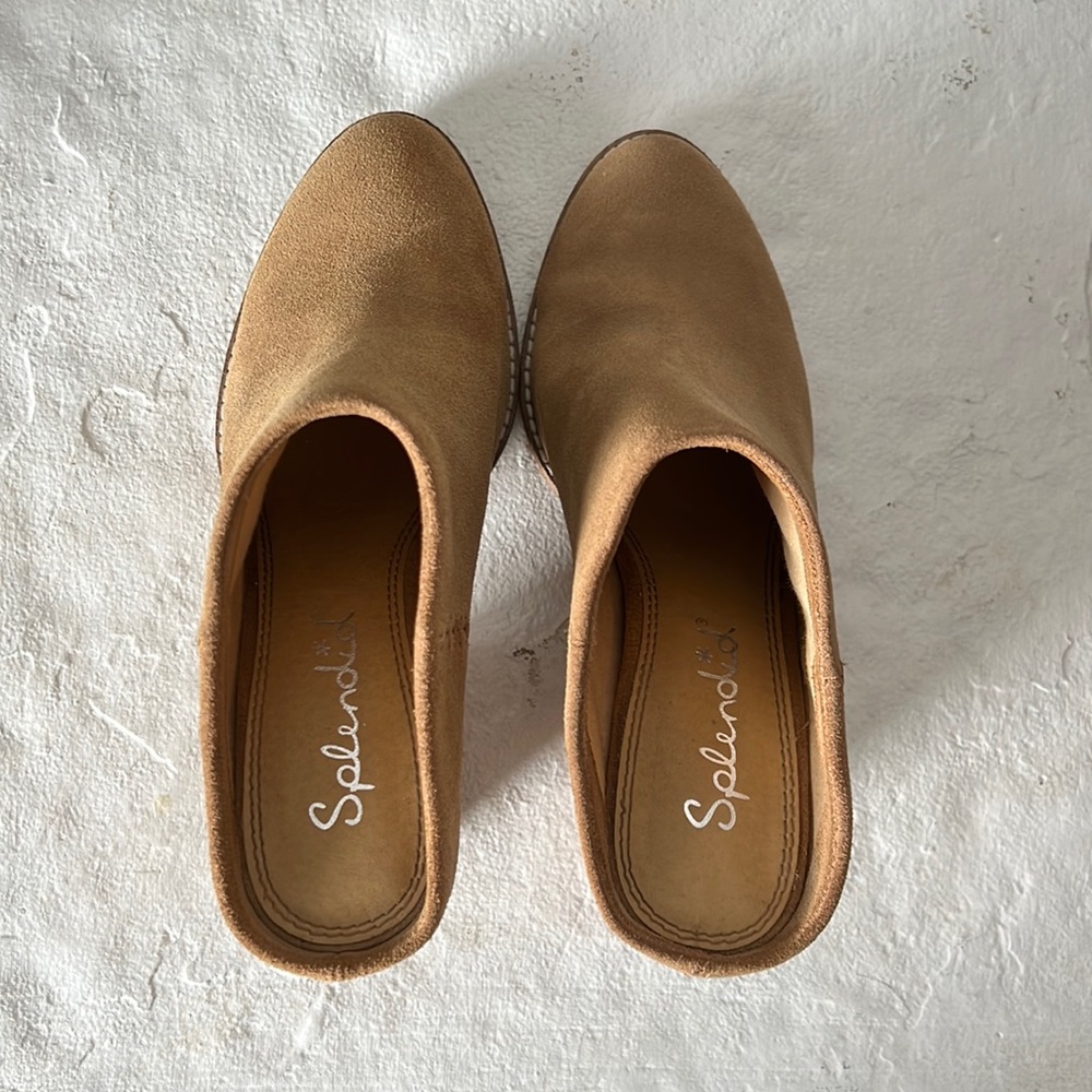 Splendid Deborah Tan Suede Mules.